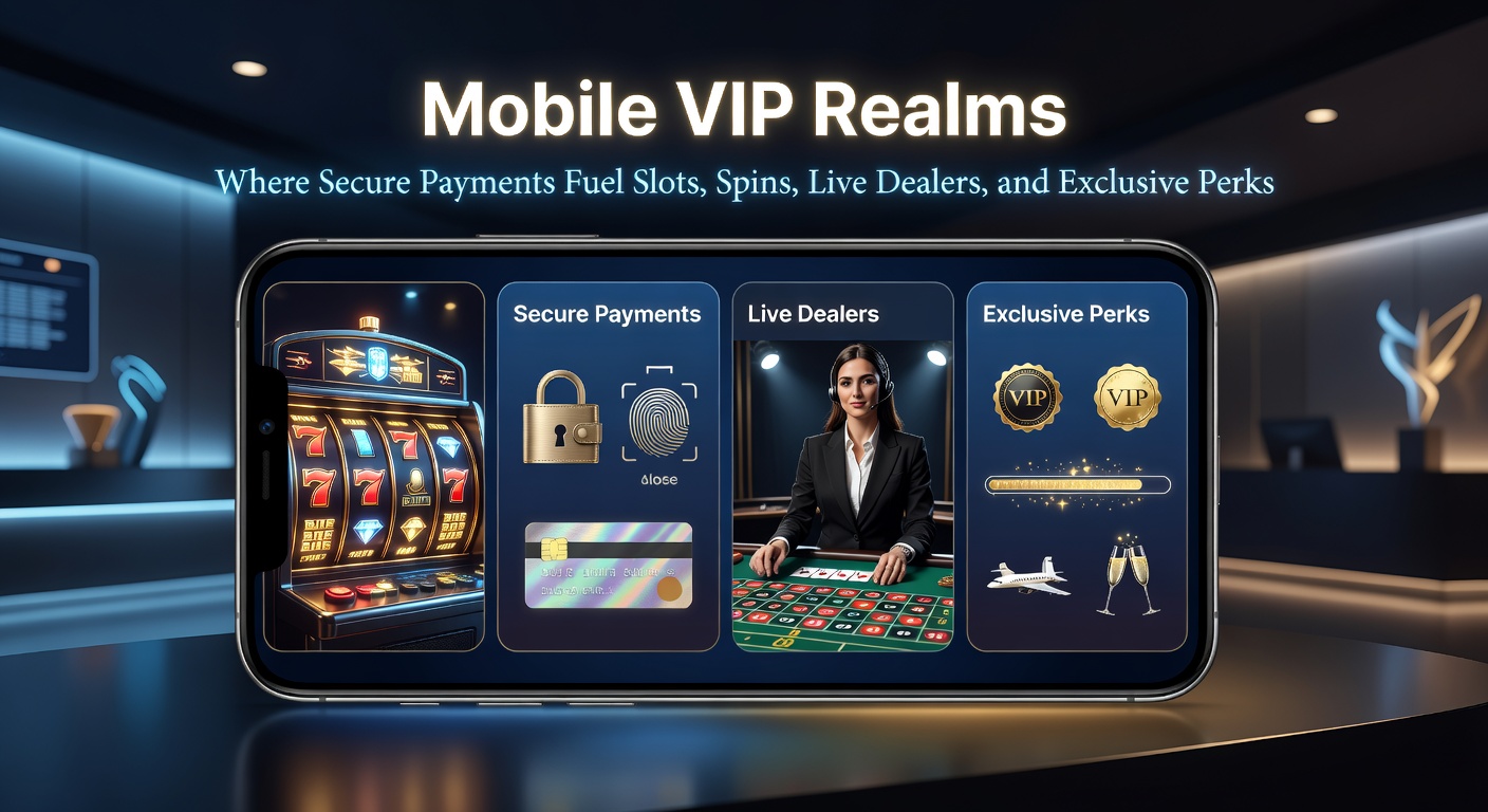 Detaillierte Ansicht einer VIP-Slot-App auf Tablet, mit rotierenden Walzen, Free-Spins-Symbolen und sicheren Zahlungs-Icons im Hintergrund