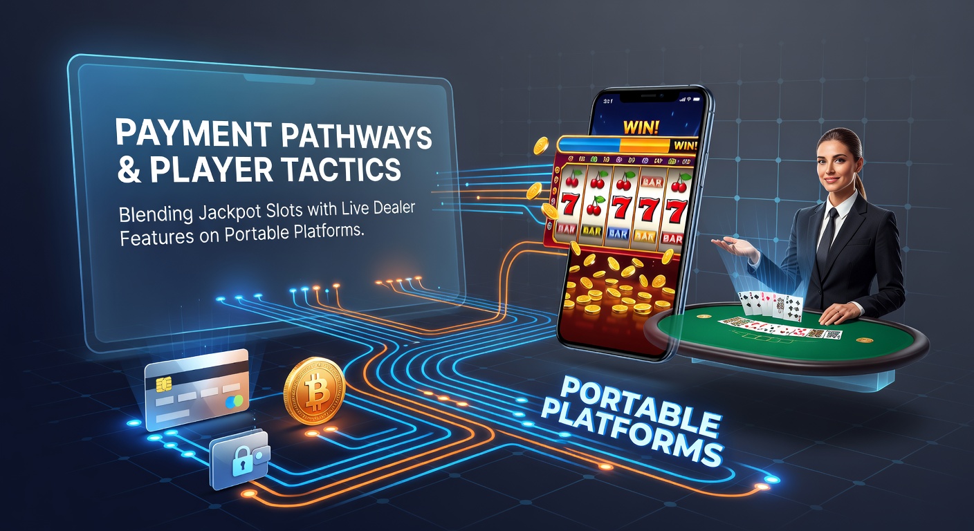 Darstellung mobiler Zahlungssysteme die Jackpot-Slots und Live-Dealer-Tische auf Tablets verbinden