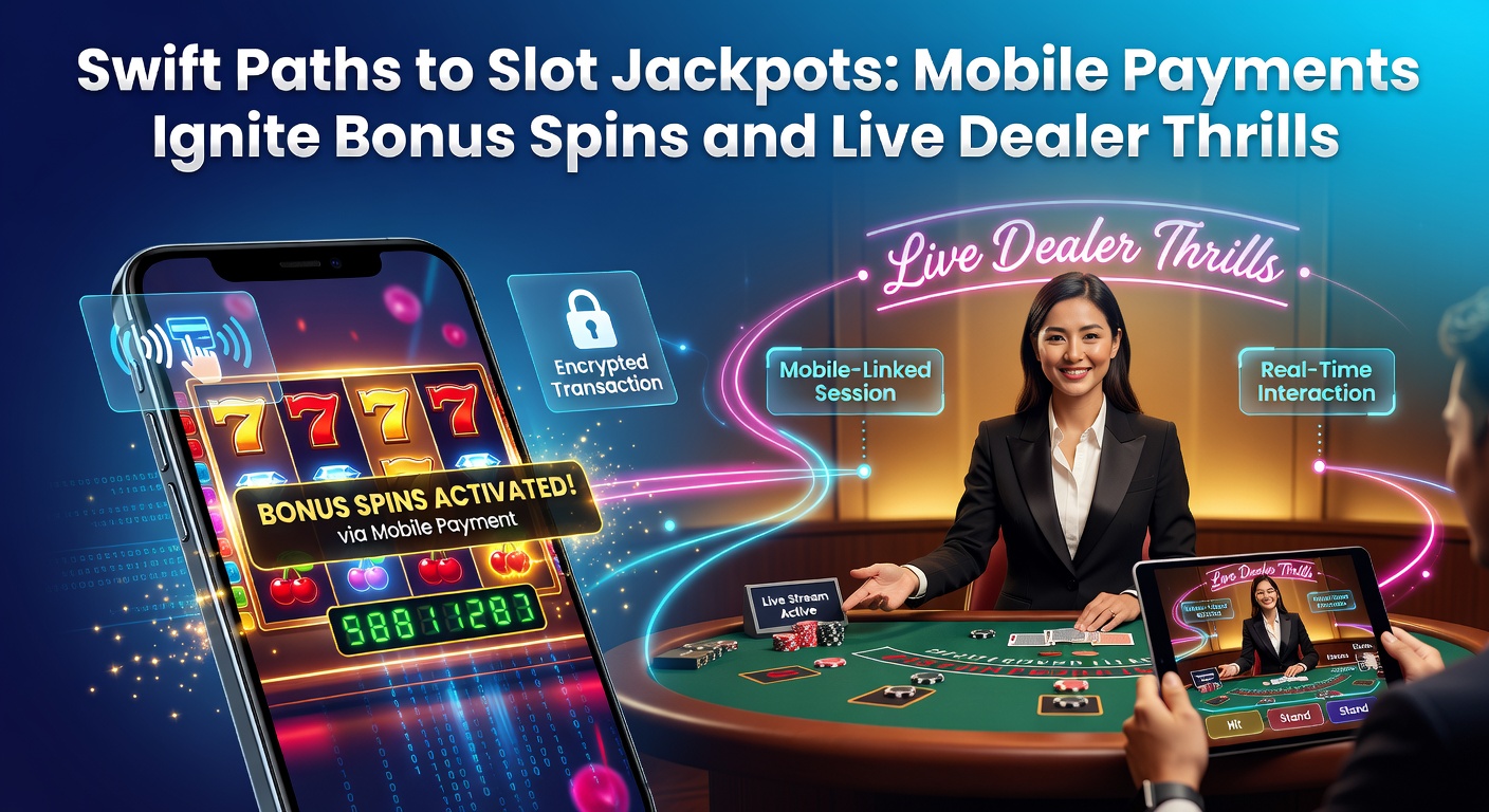 Mobile Zahlung auf Smartphone aktiviert Slot-Jackpot mit Bonus-Spins und Live-Dealer-Tisch