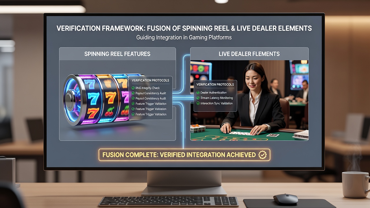 Mobile casino platform showing integrated reel and live dealer features